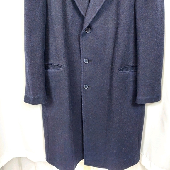 VINTAGE CASHMERE AND WOOL LONG TRENCH COAT SZ 44 - Picture 5 of 15